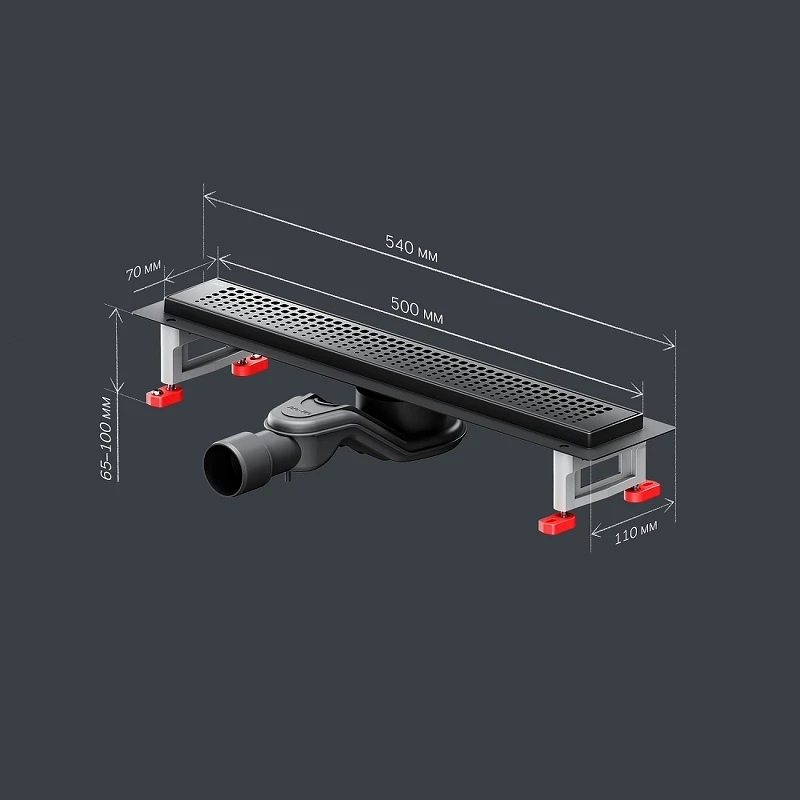 Душевой лоток AM.PM MasterFlow 50 W01SC-P11-050-01BM с Черной матовой решеткой Cut Gradient