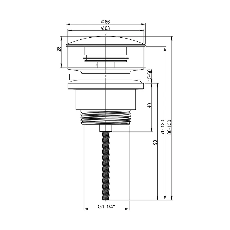 Донный клапан Wellsee Drainage System 182143000 click-clack цвет Белый матовый