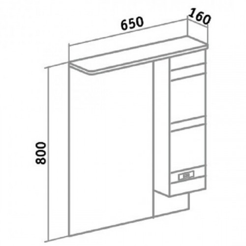 Зеркало со шкафом Runo Турин 65 R УТ000002103 с подсветкой Белое МДФ / ЛДСП, стекло