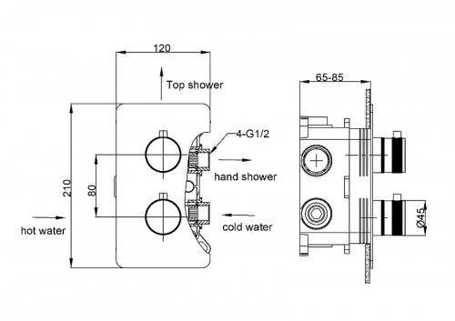 Смеситель для душа Boheme Cell 134-2-BRB с термостатом цвет Брашированная бронза