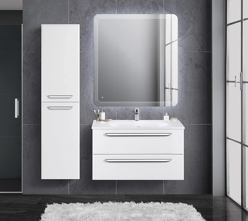 Тумба под раковину Cezares Eco 75 ECO-750-2C-SO-BL подвесная Bianco Lucido МДФ / ЛДСП