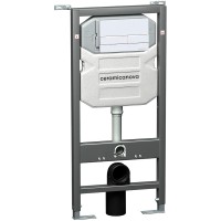 Комплект унитаза с инсталляцией Ceramicanova Play CN3001_1002W_1000 с сиденьем Микролифт и Белой клавишей смыва фаянс подвесной