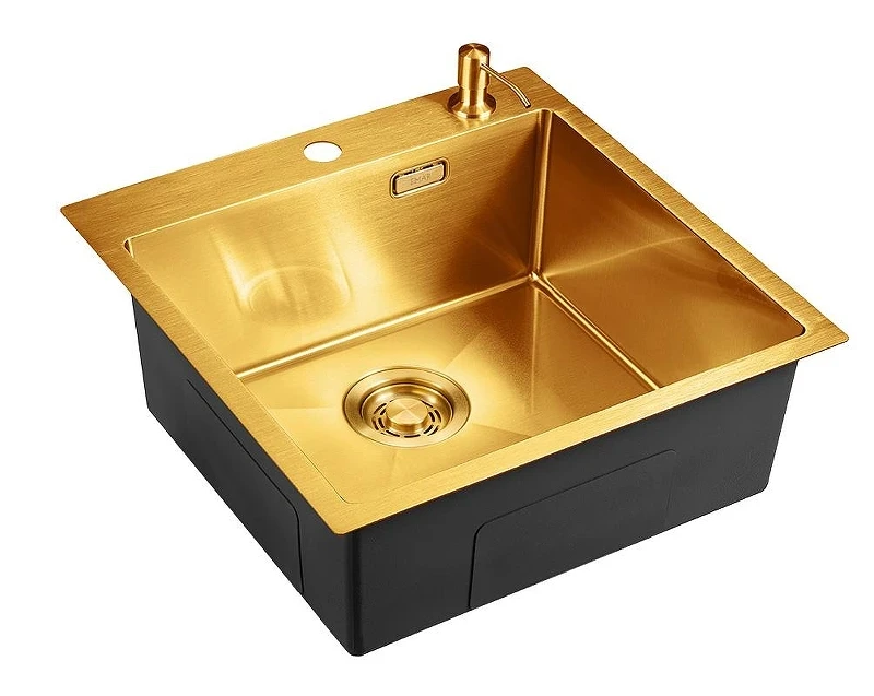 Кухонная мойка Emar PVD 50 EMB-117A PVD цвет Nano Golden