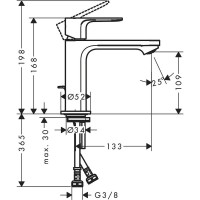 Смеситель для раковины Hansgrohe Rebris E 72560670 Черный матовый латунь