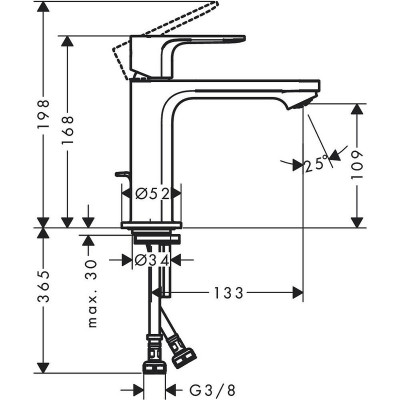 Смеситель для раковины Hansgrohe Rebris E 72560670 Черный матовый латунь