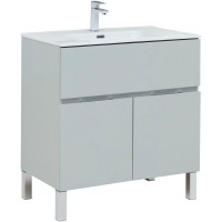 Тумба под раковину Aquanet Алвита New 80 277552 Серая матовая МДФ / ЛДСП