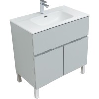 Тумба под раковину Aquanet Алвита New 80 277552 Серая матовая МДФ / ЛДСП