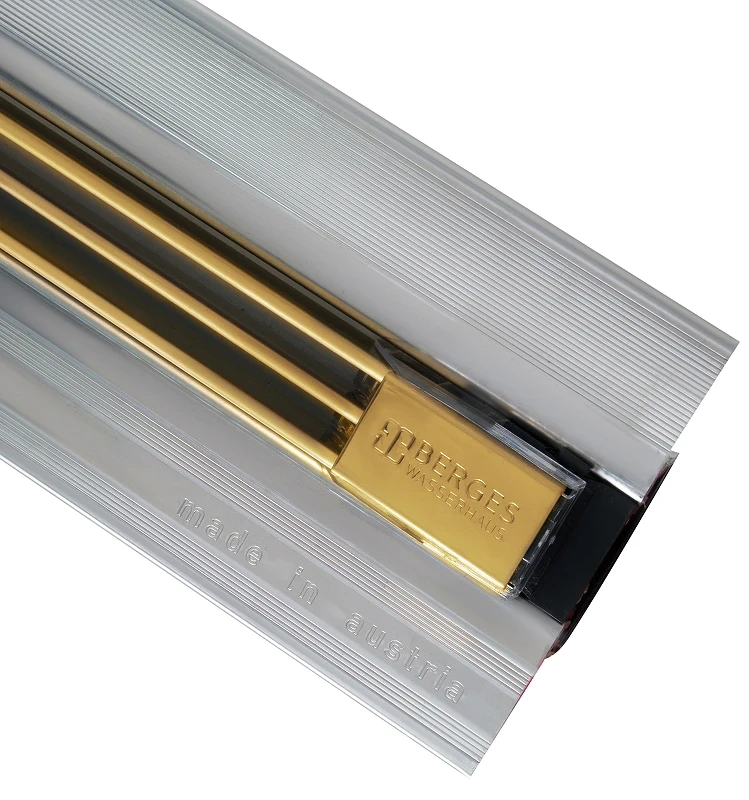 Душевой лоток Berges Super Slim 800 092054 с решеткой Золото глянец