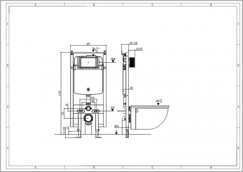 Инсталляция Arrow AHY805 для унитаза без клавиши смыва