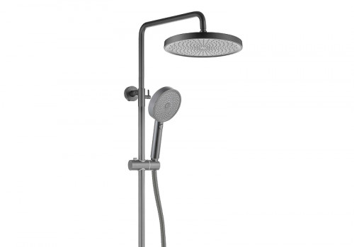 Душевая система Aquatek Вега AQ2043BGM с термостатом цвет Оружейная сталь