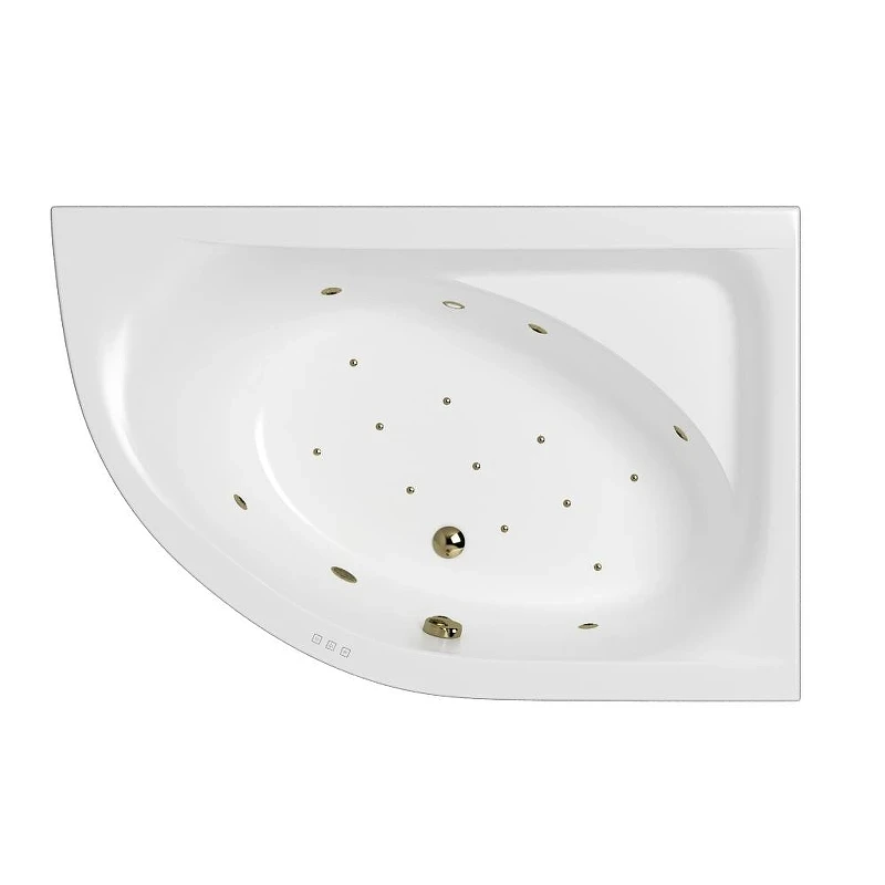 Акриловая ванна Whitecross Aquarella 170x110 R 0109.170110.100.RELAX.BR цвет Белый с гидромассажем форсунки Бронза