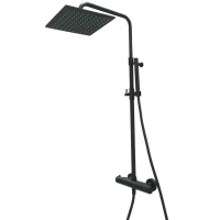 Душевая система Webert Elio EL980515560METAL Черный матовый с верхним душем металл латунь на стену