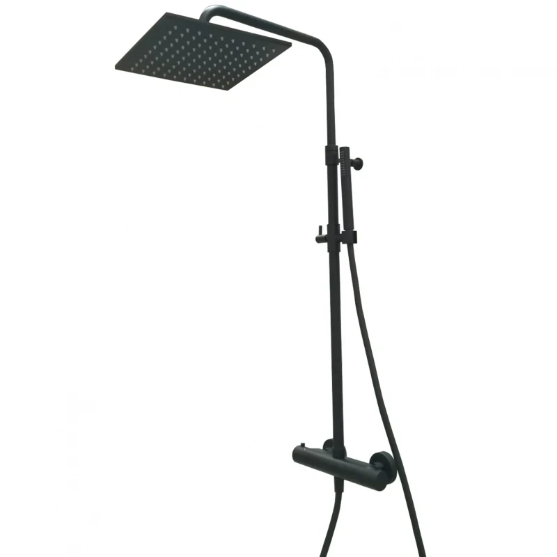 Душевая система Webert Elio EL980515560METAL Черный матовый с верхним душем металл латунь на стену