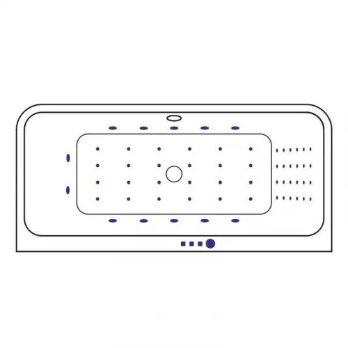 Акриловая ванна Excellent Arana 180x85 WAEX.ARA18.NANO.GL цвет Белый с гидромассажем форсунки Золото