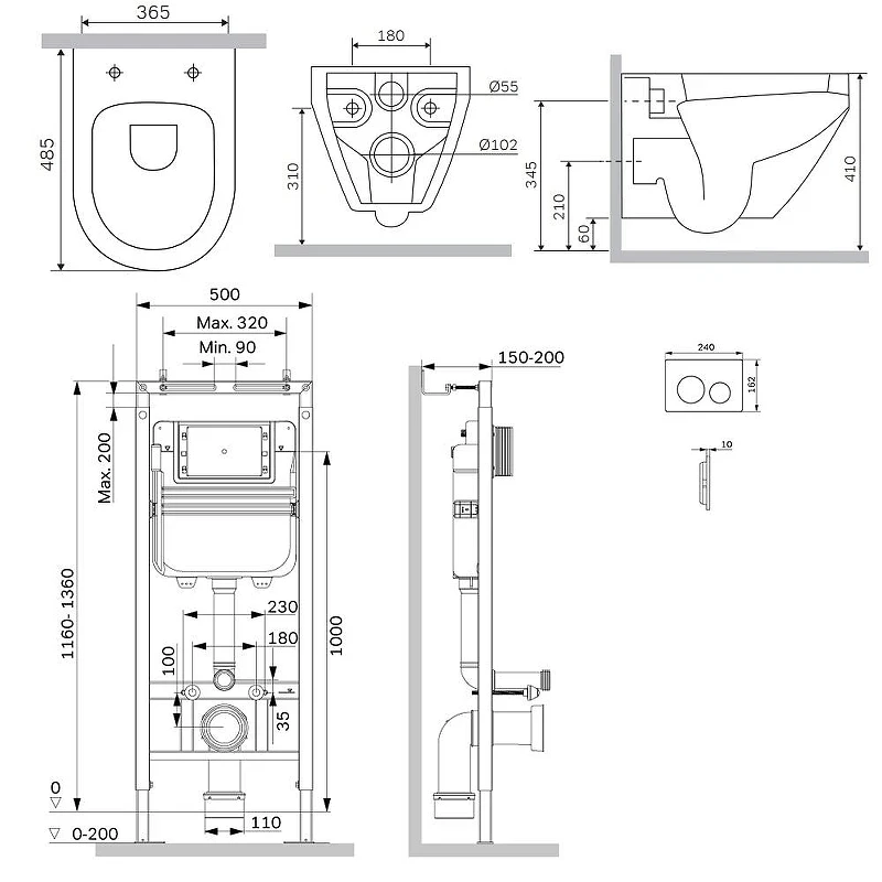 Унитаз с инсталляцией AM.PM Spirit V2.0 Aquaspin IS130151.701900 цвет Белый с сиденьем Микролифт и клавишей смыва цвет Хром глянцевый