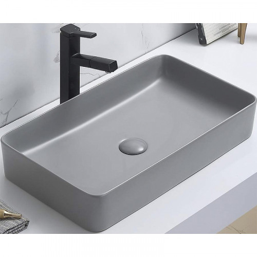 Раковина-чаша CeramaLux 60 78189MH-5 Светло-серая фаянс накладная