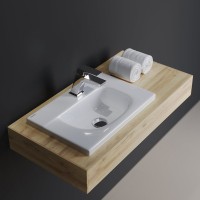 Раковина Berges Small 45 182008 Белая глянцевая фарфор подвесная, полувстраиваемая