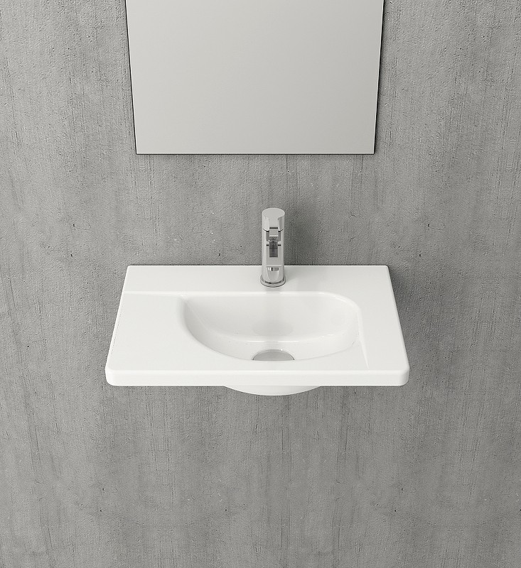 Раковина Berges Small 45 182008 Белая глянцевая фарфор подвесная, полувстраиваемая