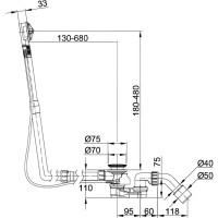 Слив-перелив Bette B603-901 полуавтомат Хром