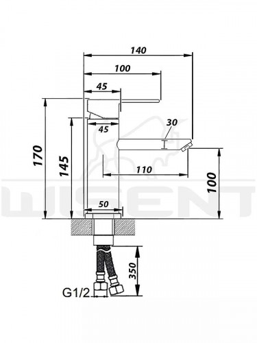 Смеситель для раковины Wisent WP710-003 цвет Нержавеющая сталь