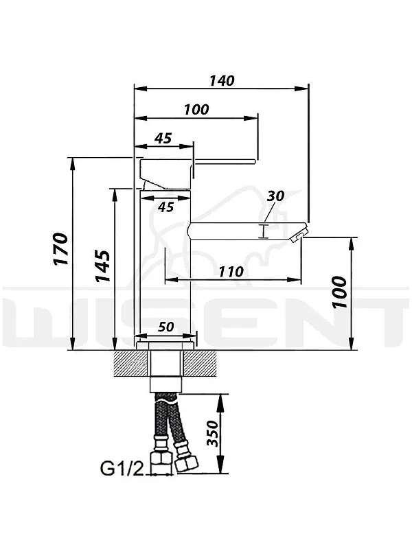 Смеситель для раковины Wisent WP710-003 цвет Нержавеющая сталь