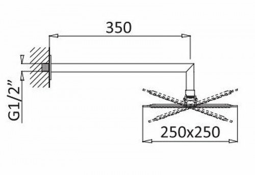 Верхний душ Cezares Czr CZR-B-TDD-25-BIO Белый матовый нержавеющая сталь на стену