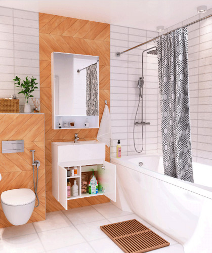 Тумба с раковиной 1MarKa Mira 60 У75328 подвесная Белая глянцевая МДФ / ЛДСП