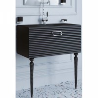 Тумба под раковину Boheme Armadi Art Vallessi Avangarde Linea 80 842-080-BCR подвесная Черная Хром МДФ / ЛДСП