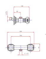 Смеситель для душа Cezares Olimp DS OLIMP-DS-02-O Бронза латунь на стену
