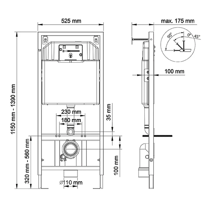 Комплект унитаза AQUAme AQM2004 с инсталляцией Berges Novum L5 040215 с сиденьем Микролифт и Черной матовой клавишей смыва фаянс подвесной