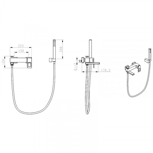 Смеситель для ванны Boheme Q 143-CRCR.2 Хром