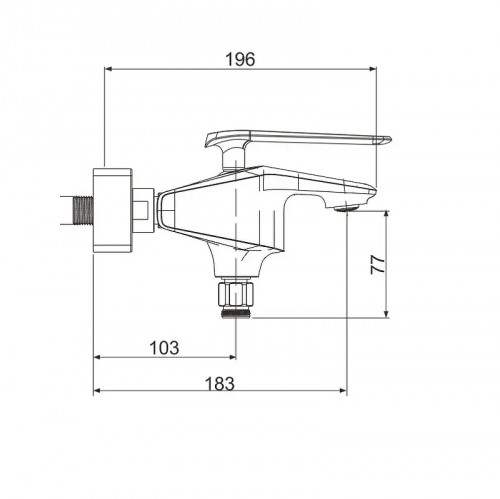 Смеситель для ванны Rose R1302H цвет Черный Хром