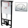 Унитаз с инсталляцией Ceramicanova Vogue CN4008T + Alcaplast Sadromodul AM101/1120-3:1 RU M71-0001 с сиденьем Микролифт и клавишей смыва Хром