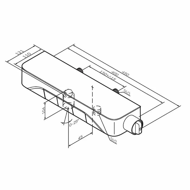 Смеситель для ванны AM.PM Func F8F10500 Хром латунь на стену