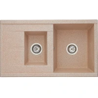 Кухонная мойка Aquaton Делия 87 1A716232DE220 Песочная искусственный камень (литьевой мрамор) встраиваемый