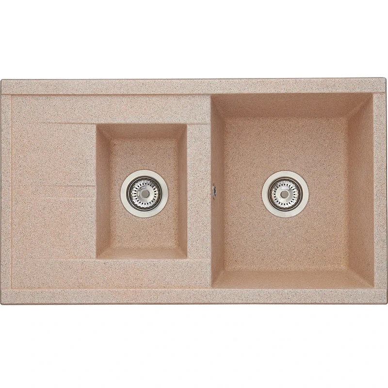 Кухонная мойка Aquaton Делия 87 1A716232DE220 Песочная искусственный камень (литьевой мрамор) встраиваемый
