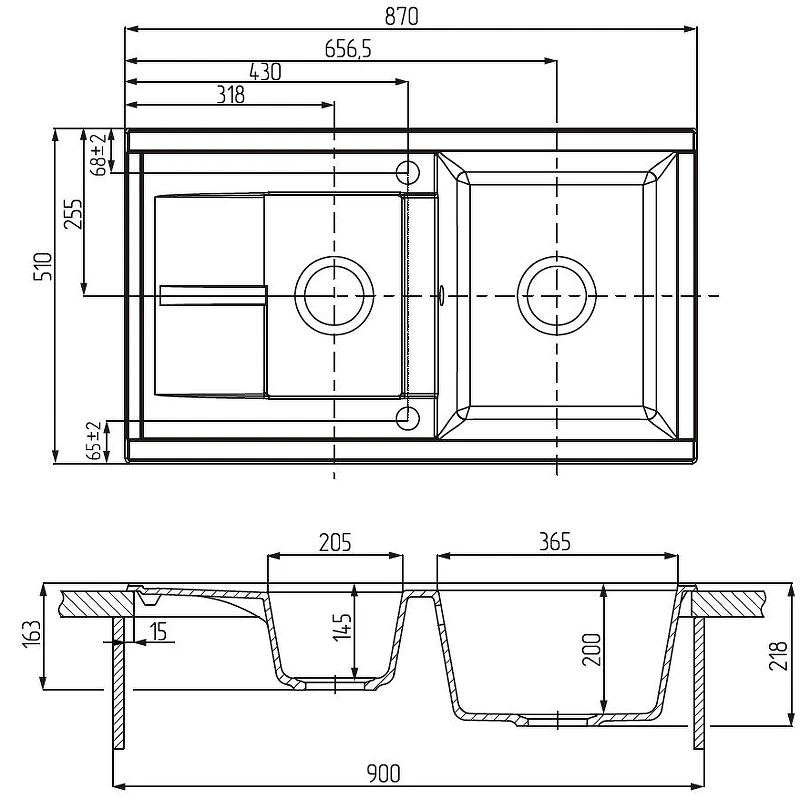 Кухонная мойка Aquaton Делия 87 1A716232DE220 Песочная искусственный камень (литьевой мрамор) встраиваемый