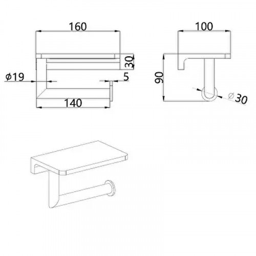 Держатель туалетной бумаги AQUAme Trento AQM7209CR с полкой цвет Хром