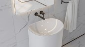 Раковина Whitecross Stella 50 0707.050040.100 Белая глянцевая искусственный камень (литьевой мрамор) напольный