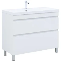 Тумба под раковину Aquanet Нота New 100 344150 Белый глянец