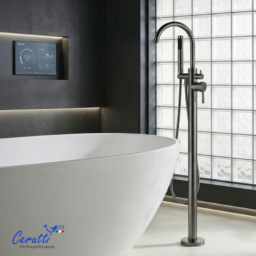 Смеситель для ванны Ceruttispa Тобия (Tobia) GG CT12113 12113 цвет Графит