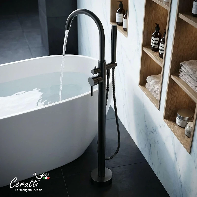 Смеситель для ванны Ceruttispa Тобия (Tobia) GG CT12113 12113 цвет Графит
