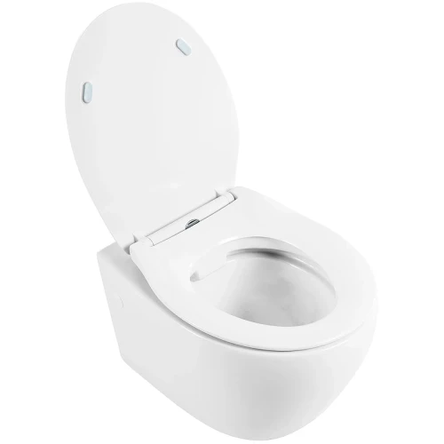 Комплект унитаза с инсталляцией BelBagno Prospero BB507B/BB2020SC/BB002-80/BB005-PR-CHROME с сиденьем Микролифт и клавишей смыва Хром глянцевый фаянс подвесной
