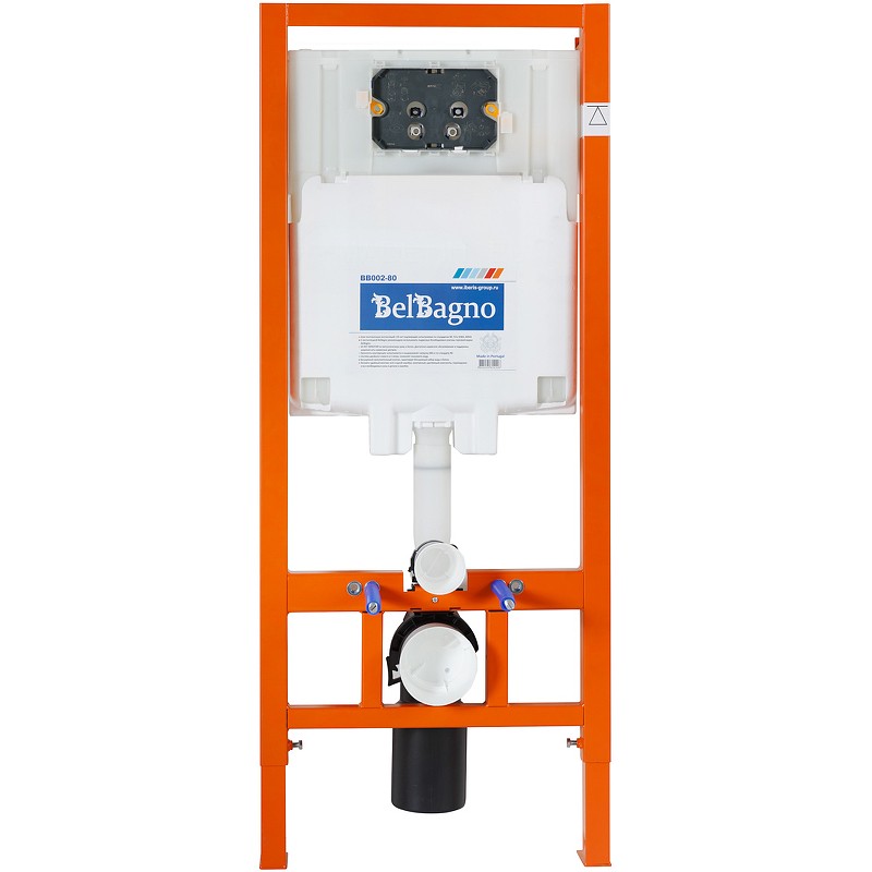 Комплект унитаза с инсталляцией BelBagno Prospero BB507B/BB2020SC/BB002-80/BB005-PR-CHROME с сиденьем Микролифт и клавишей смыва Хром глянцевый фаянс подвесной