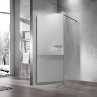 Душевая перегородка Vincea Walk-In 100 VSW-1H100MRGM профиль Вороненая сталь стекло зеркальное