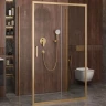 Душевой уголок Cezares Molveno 120x90 MOLVENO-AH-12-120/90-C-BORO-IV профиль Брашированное золото стекло прозрачное