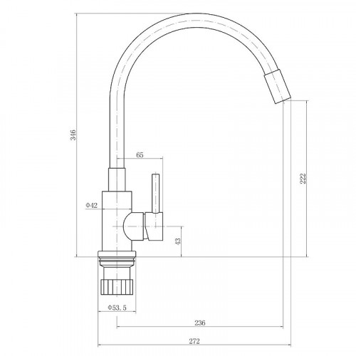 Смеситель для кухни Fashun A54101N-7A цвет Черный