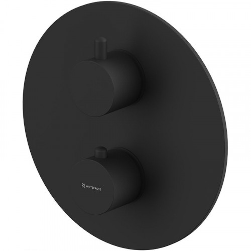 Смеситель для ванны Whitecross Y black YSET10BL с термостатом Черный матовый латунь встраиваемый