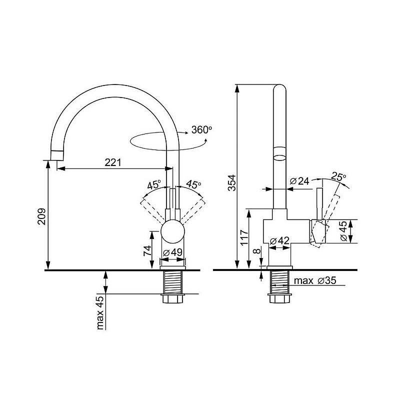 Смеситель для кухни Ulgran Classic U-021-307 цвет Терракот