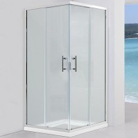 Душевой уголок Black&amp;White Stellar Wind S102 100х100 1021010 профиль Серебристый хром стекло прозрачное